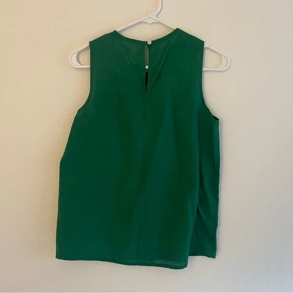 J.Crew Green Embroidered Cotton-linen Tank Blouse - Picture 7 of 7